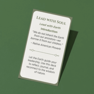 A card with text containing a Native American Proverb about the earth